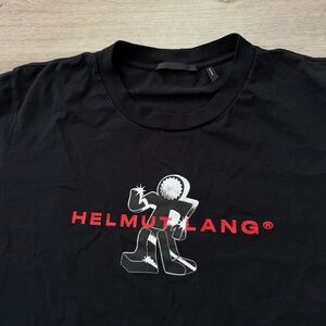 Helmut Lang Black Red Figure Printed T Shirt Men Size XL Rare 100% Cotton Jersey